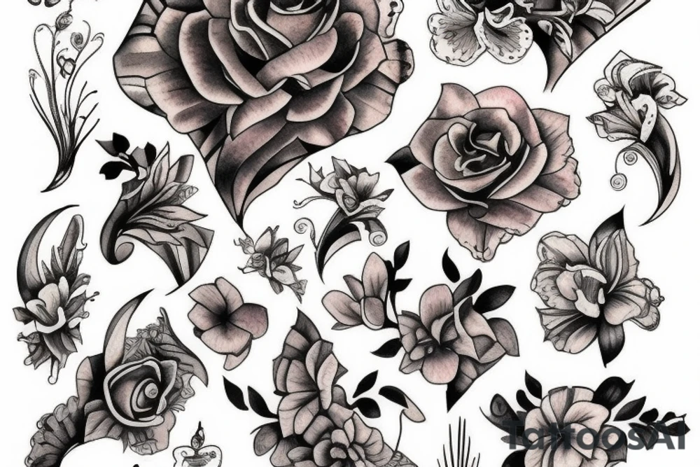 Violets spine tattoo tattoo idea