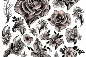Violets spine tattoo tattoo idea