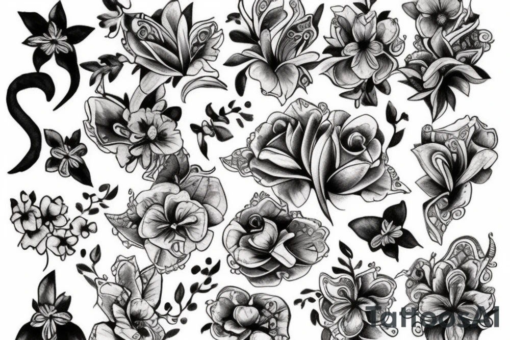 Violets spine tattoo tattoo idea