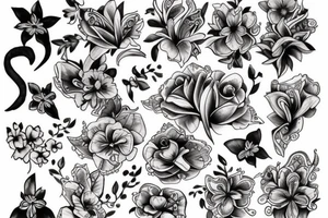 Violets spine tattoo tattoo idea