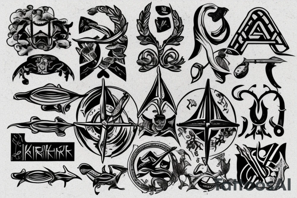 the Ukrainian national symbol "trident" tattoo idea
