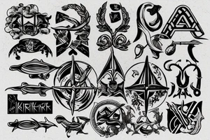 the Ukrainian national symbol "trident" tattoo idea