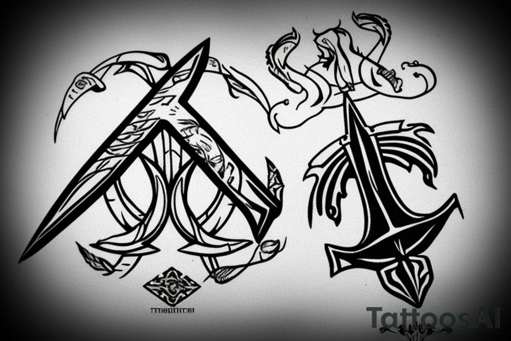 the Ukrainian national symbol "trident" tattoo idea
