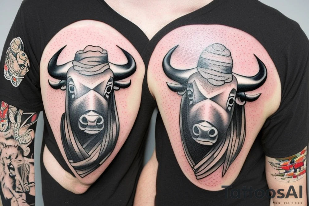 bulls head buffalo pablo tattoo idea