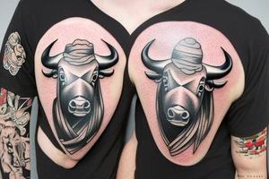 bulls head buffalo pablo tattoo idea