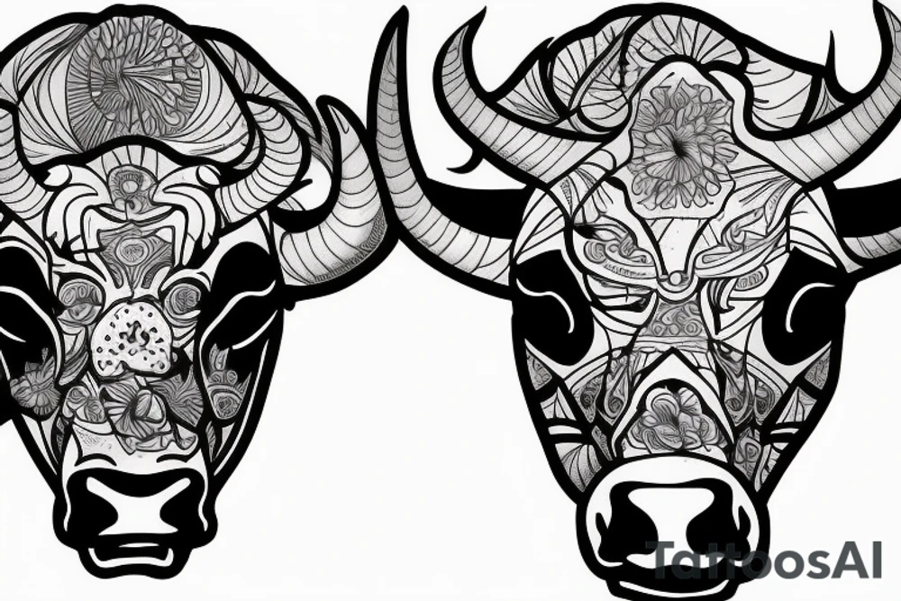bulls head buffalo pablo tattoo idea