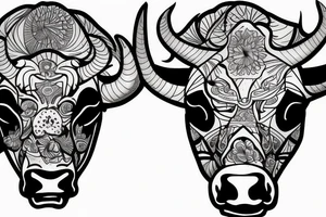 bulls head buffalo pablo tattoo idea