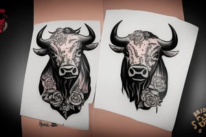 bulls head buffalo pablo tattoo idea