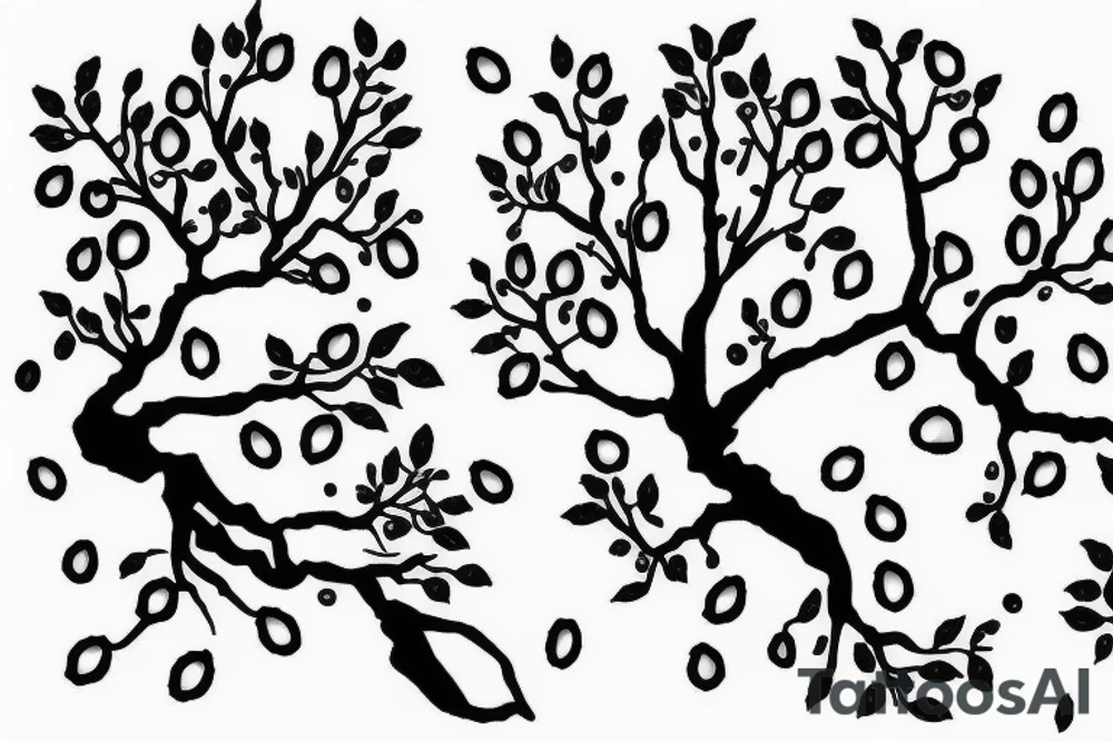 Cherry tree with dna tattoo idea
