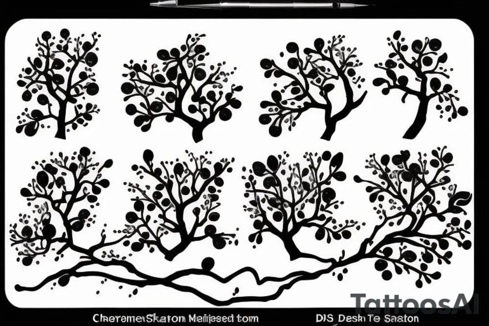 Cherry tree with dna tattoo idea