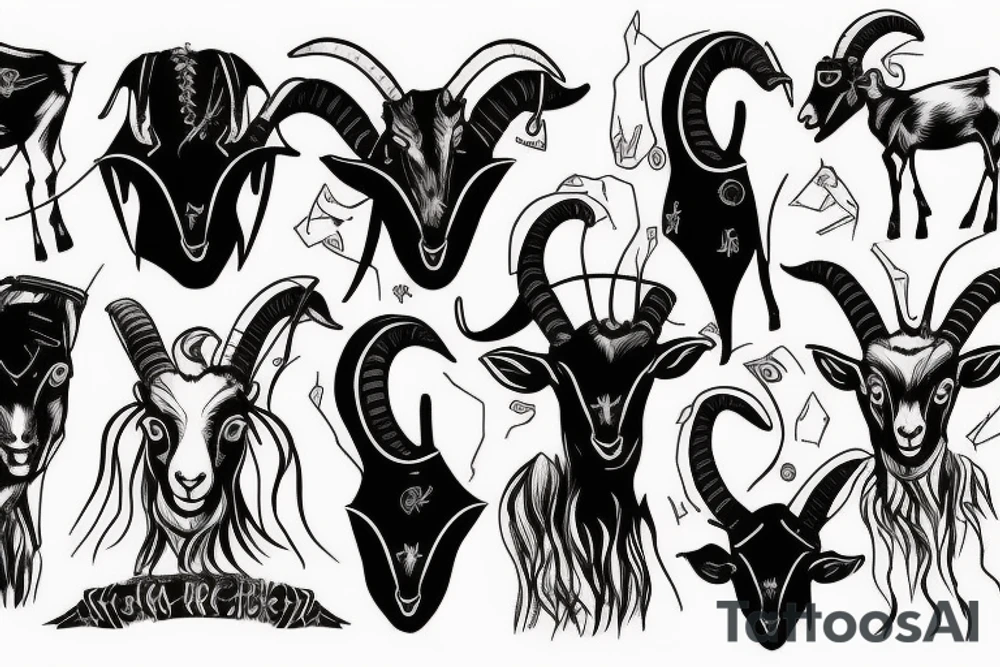 Goat cyberpunk tattoo idea