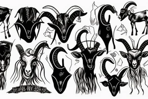 Goat cyberpunk tattoo idea