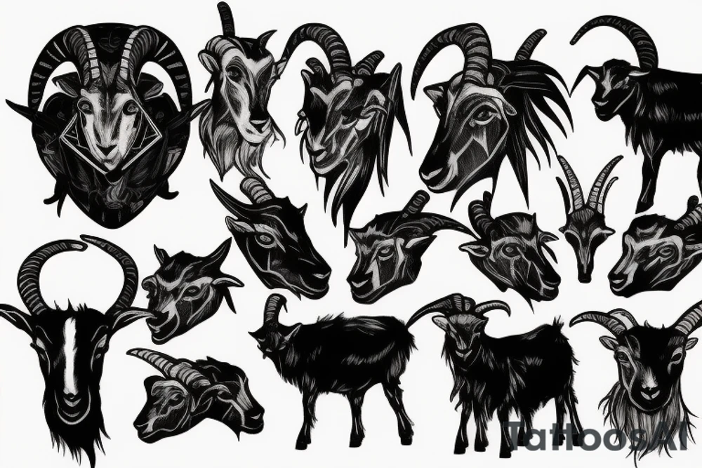 Goat cyberpunk tattoo idea