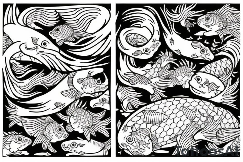 two carps tattoo idea