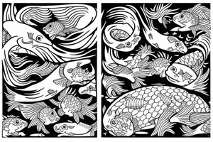 two carps tattoo idea