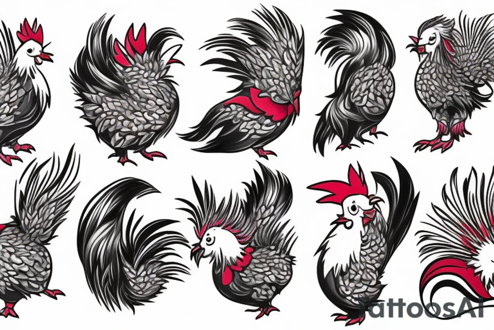 Rooster and Hedgehog fusion dance tattoo idea