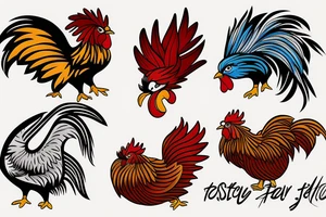 Rooster and Hedgehog fusion dance tattoo idea