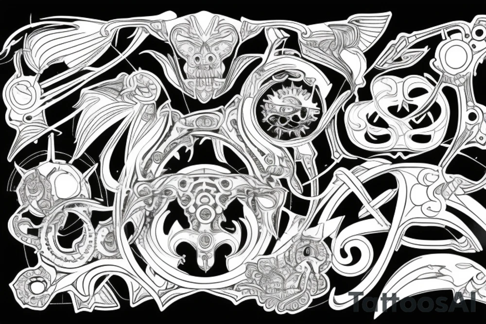 Section showing internal arrangement tattoo idea