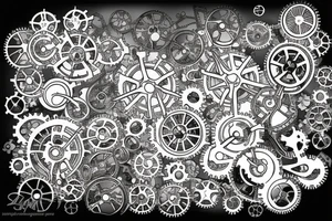 Vertical Section showing internal arrangement of gears and mechanisms tattoo idea