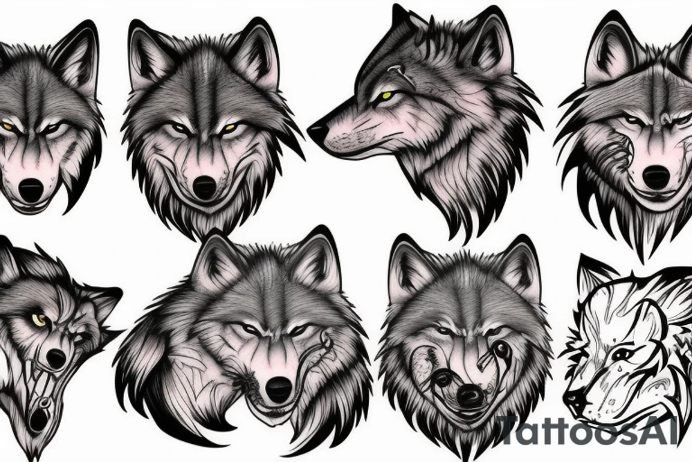 Two head Wolf tattoo idea