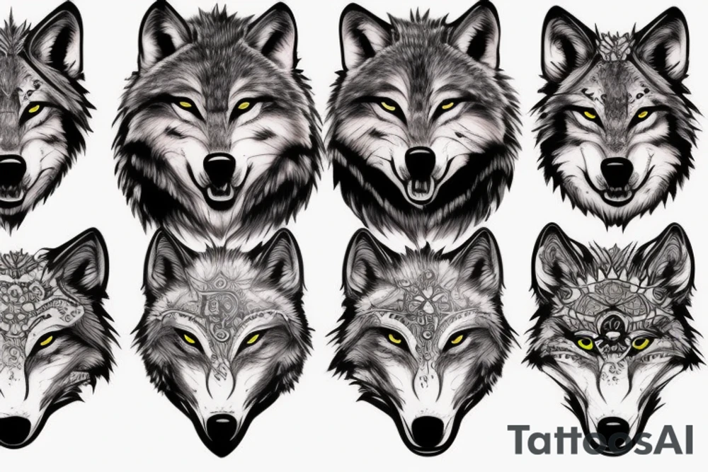 Two head Wolf tattoo idea