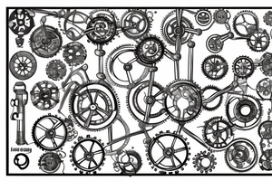 Vertical section showing the gears and levers of the mechanism tattoo idea