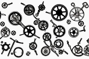 Vertical section showing the gears and levers of the mechanism tattoo idea