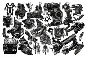 cyberpunk, technology, future, robots tattoo idea