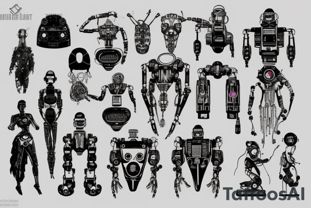 cyberpunk, technology, future, robots tattoo idea cyberpunk, technology, future, robots tattoo idea