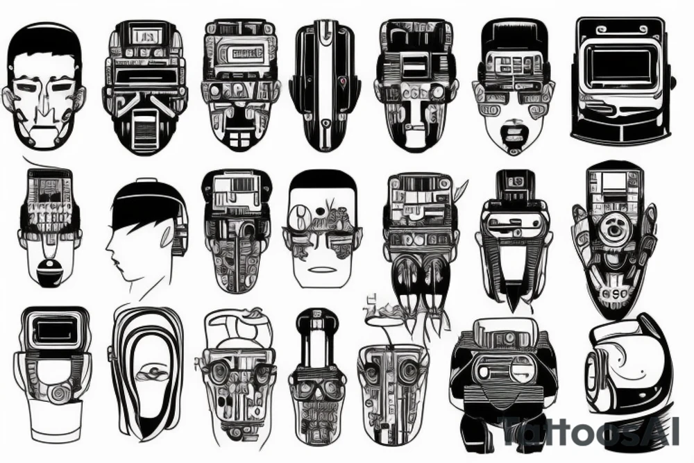 cyberpunk, technology, future, robots tattoo idea