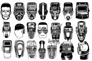 cyberpunk, technology, future, robots tattoo idea