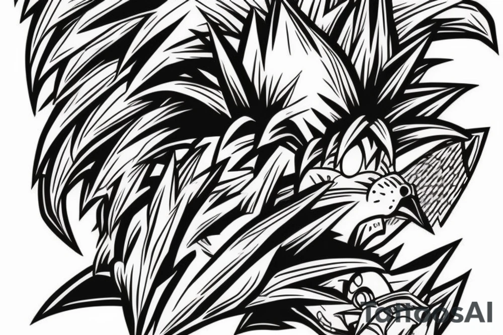 Rooster and hedgehog doing the dragonball fusion dance tattoo idea