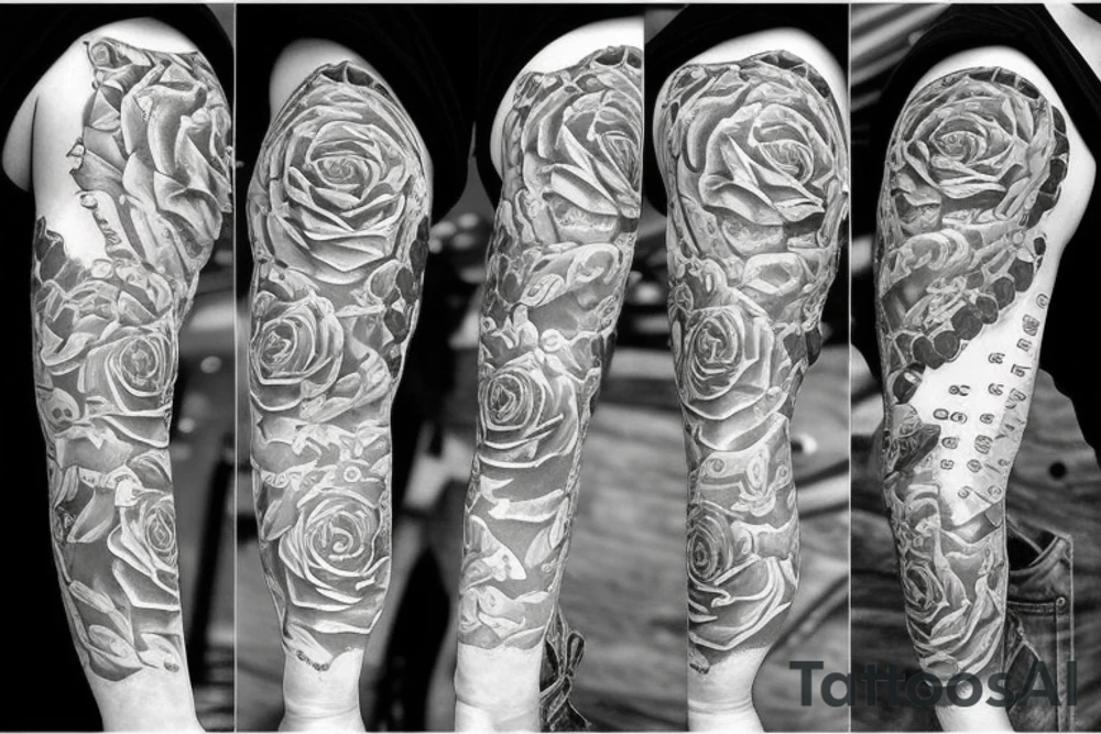 money,rose tattoo idea