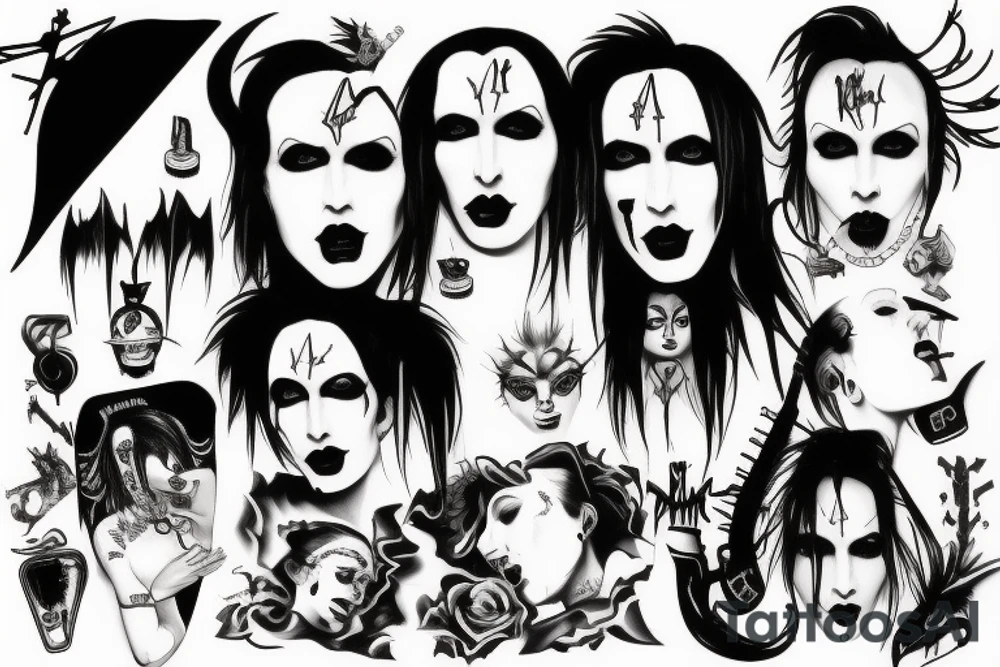 Marilyn Manson style tatto tattoo idea
