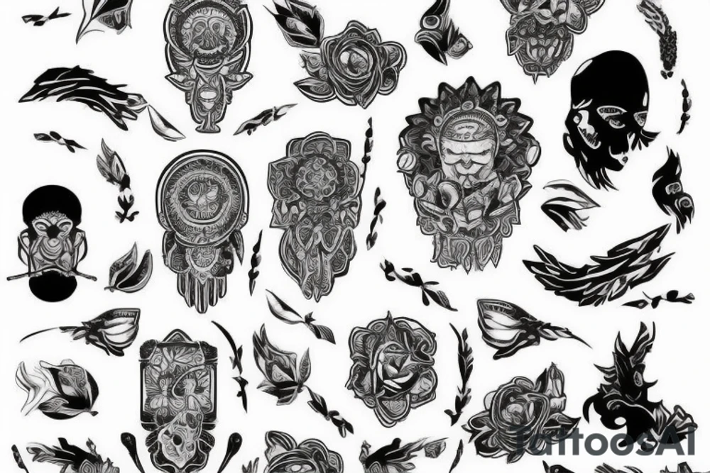 стихия огня, феникс, солнце tattoo idea