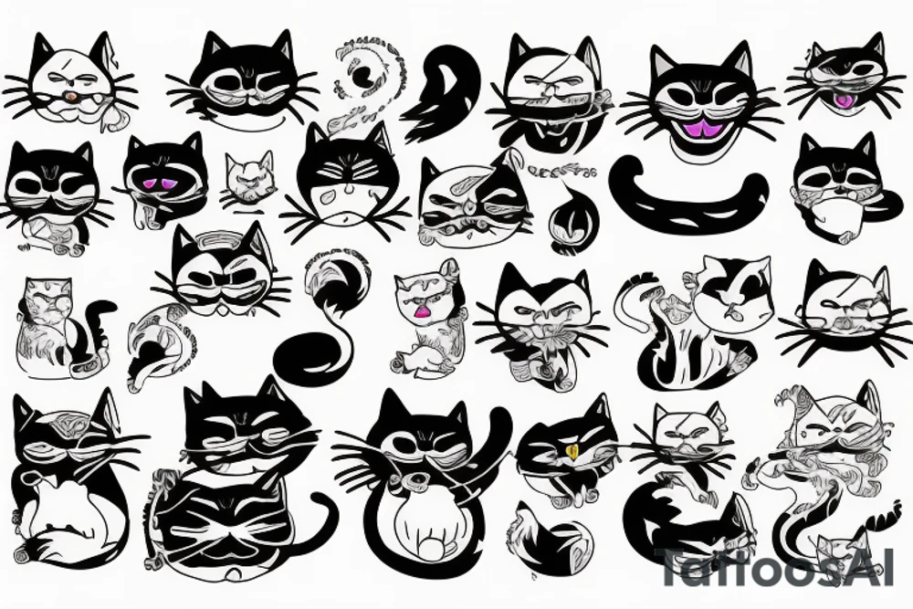 angry cat tattoo idea