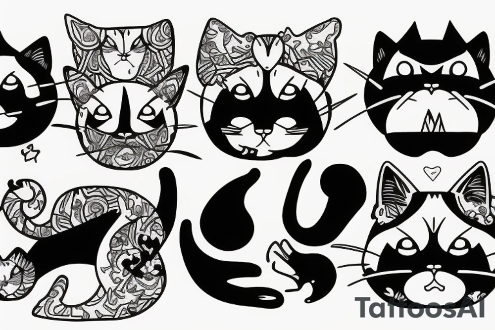 angry cat tattoo idea