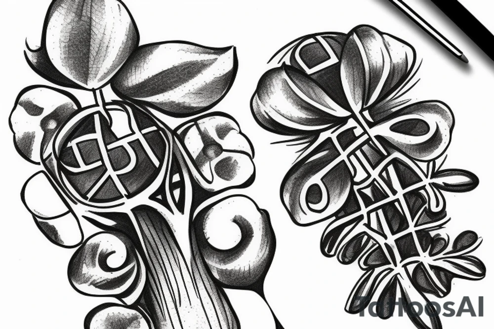 Four leaf clover on a skeleton hand tattoo idea