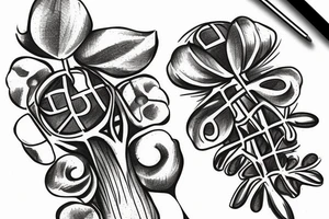 Four leaf clover on a skeleton hand tattoo idea