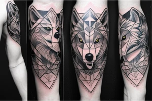 Two wolves fighting double sleeves and chest tattoo tattoo idea
