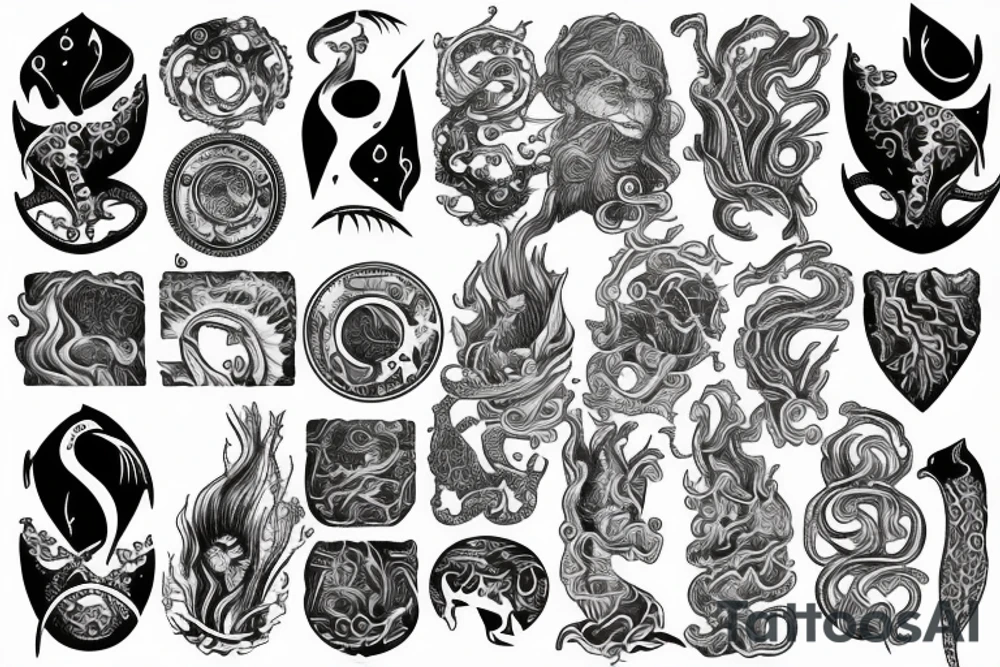 ocean king of water tattoo idea