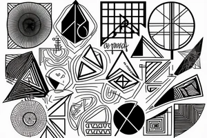 Geometric lines and small text about future tattoo idea