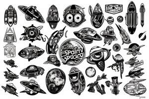 spaceship tattoo idea