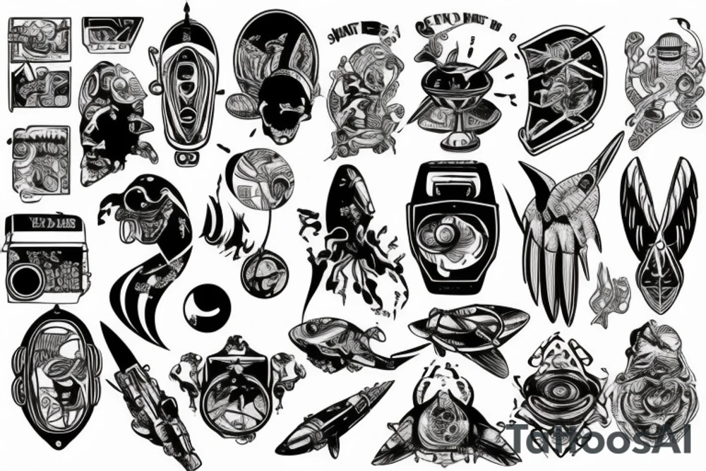 spaceship tattoo idea