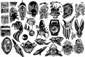 spaceship tattoo idea