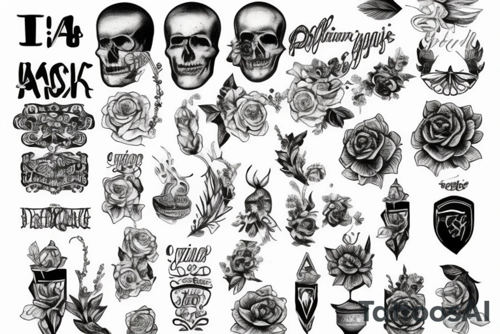 Скелет с гитарой tattoo idea