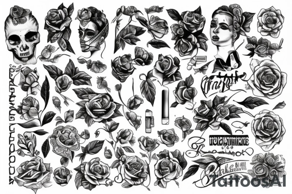 Скелет с гитарой tattoo idea