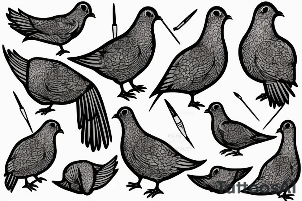 pigeon with needle and thread tattoo idea