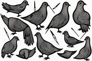 pigeon with needle and thread tattoo idea