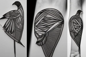 pigeon with needle and thread tattoo idea